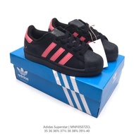 A & d Originals Superstar "black/cranberry" low cut casual skate shoes sports sneakers for Women & M