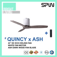 SPIN 43/52/60" Ash Timber Wood Series DC-Eco Ceiling Fan with 20W Dimmable LED Light Kit