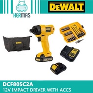 DEWALT DCF805C2A-B1 12V@10.8V 1.3AH IMPACT DRIVER WITH 18PCS ACCS