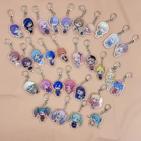 Anime PJSK Project Sekai Colorful Stage Character SD Cosplay Keychain Bag Pendant Acrylic Keyrings K