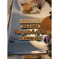 Custom ukiran kayu nama, tarikh, ijab qabul, bismillah