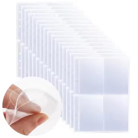 Photocard Sleeves 50 Pack 400 Pockets 6 Ring A5 Binder Sleeves 2.5x3.5 Ih DoubleSided 4 Pocket Page 