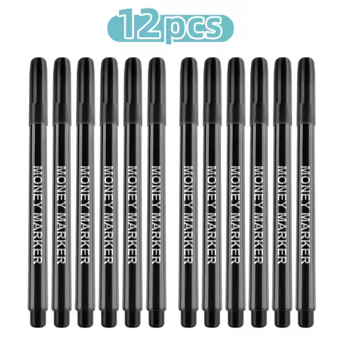 12pcs Counterfeit Pen Fake Money Detector Markers for EURO USD RMB and Other Countries Bills Cash Ch