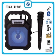 FOJAX AJ608/668 Portable Bluetooth Speaker with MicYD668 Mini Salon Speaker LED Disco Bass // stereo