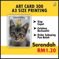 A3 Poster Printing  ART CARD 300 gsm | Urgent Siap Cepat