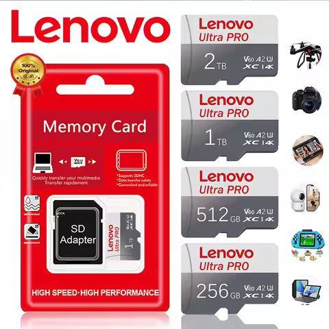 Lenovo Memory Card 2TB 1TB Micro TF SD Card Extreme SD Card 256GB 128GB 512GB Micro SD TF Flash Card