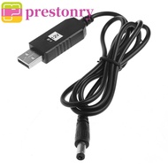 PRESTONRY Step-up Cord Modem Fan Barrel Black DC Power Cable DC 5V to 12V USB To DC WiFi to Powerban