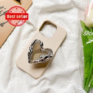 Creative Pleated Heart-shaped Mirror Sticker Telescopic Phone Universal Portable Patch W3j0