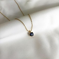 14k Vermeil Gold Blue Sapphire Necklace