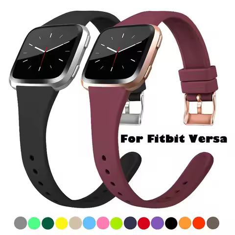 Silicone Bands for Fitbit Versa 2 /Fitbit Versa/Versa Lite/SE,Replacement Narrow Watch Straps for Fi