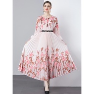 Wholesale Wrinkled Oversized Skirt Accordion Pleated Dress 9474