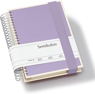 Semikolon 370070 Mucho Spiral Notebook A5 15.7 x 21.7 cm 110 Squared Ruled Blank Pages Lilac Silk Pu