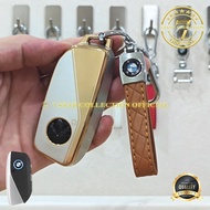 Car Key Case Cover bmw iX i7 bmw 735i bmw X1 X7 X5 X3 X6 Premium Quicksand Gold Edge
