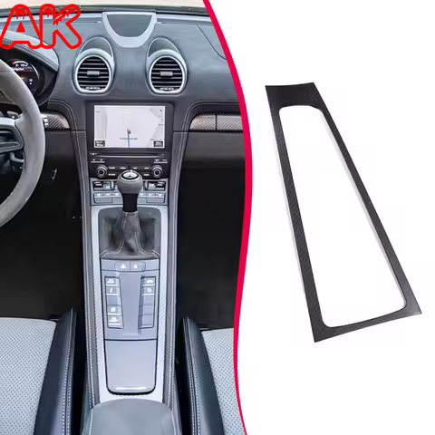 Real Carbon Fiber Car Central Control Multimedia Button Decorative Panel Car Accessories For Porsche