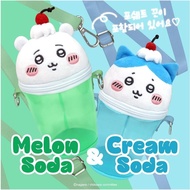 [Official Chiikawa Korea] Melon Soda & Cream Soda Pouch Plush + Clear Itabag  Hachiware Plush Bag / 