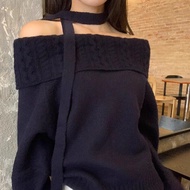 cute knitwear knitwear woman plus size knitwear woman baggy One-Shoulder Sweater - Autumn/Winter Fas