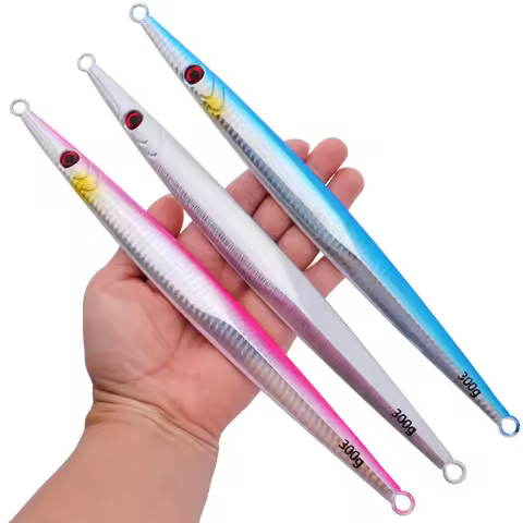 1PC NEW Sea Fishing Lure Fast Sinking JIG 60g-300g Deep Sea Metal Jigging Spoon Artificial Bait Larg