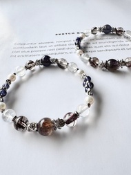 清醒的力量 血滴堇青 黑銅鈦 藍針晶 淡水珍珠