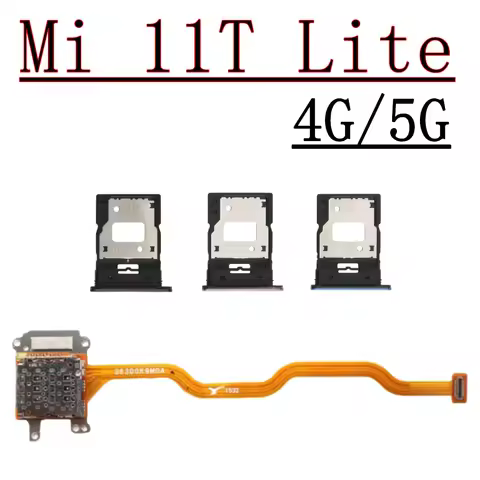 For Xiaomi Mi 11 Lite 4G/5G SIM Card Tray Slot Holder Adapter Socket Reader Flex Cable Parts