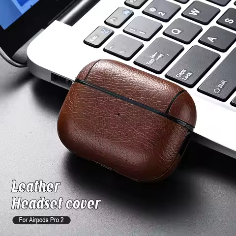 For Airpods Pro 3 Case PU Leather Business Earphone Case Headset Shell Headphone Cover For Apple Air