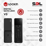 Lockin V3 Gate Digital Lock, Ten in One, Palm Vein Recognition, 3D face Scanning, Dual Fingerprint, 