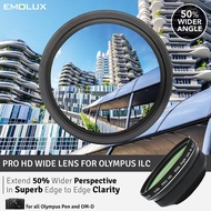 [For Olympus PEN OM-D] Emolux PRO HD Scenic 0.45x ULTRA Wide Converter Mirrorless Lens for Olympus M43 Camera (37m)