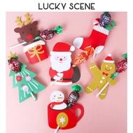 Christmas Creative Lollipop Candy Wrapping Cards Cute Decoration Elk Gift Fawn Santa S01491