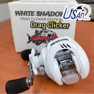 SAWA-D WHITE SHADOW #DRAG CLICKER - LEFT HAND BC REEL BAITCASTING REEL MESIN PANCING BC