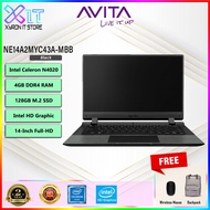 Avita Essential Laptop 14 | Celeron N4020/4GB RAM/256GB SSD/14" Full-HD/Win 10/1 Year Warranty (Black/Grey/White)