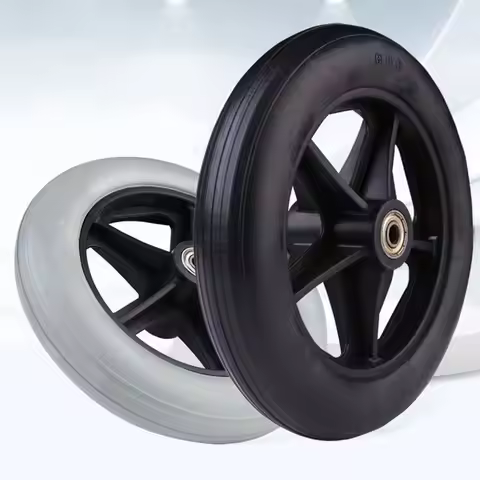 6/7/8 Inch Rubber Wheels Smooth Flexible Heavy Duty Wheelchair Front Castor Solid Shopping Cart Whee