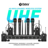 Pro 8 channel UHF Wireless Microphone System Handheld/Lavalier/Headset mic for Karaoke Conference
