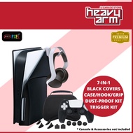 PXEL PS5 Starter Pack I PS5 Black Covers | PS5 Headset Hook | PS5 Thumbgrips (Third Party) * Value B