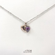 心動(紫)項鍊 定情/愛情/送禮/木目金/施華洛世奇水晶