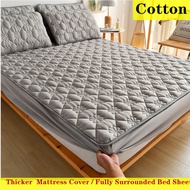 【Cotton Mattress Protector cover】 Thicker mattress cover, Cotton Quilted mattress protector,Mattress protector, fully enveloping sheets, Flower pattern design ，Multiple colors available ，Size : Single /  Double / Queen / King / Super King