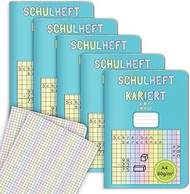 Pack of 5 Colour Exercise Books A4 Squared Without Margin Exercise Book A4 Squared Ruling 7 Mathemat