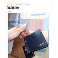 4-New Style Mens Wallet Money Bag Solid Color Leather Business Short Famous Vintage Male Walltes Purse Fashion(Zip Button New Quality PU Leather Multi-card)
