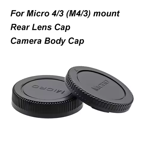 For M4/3 Micro 4/3 MFT mount Lens Rear Cap or Camera Body Cap or Cap Set Plastic Black Lens Cover Li