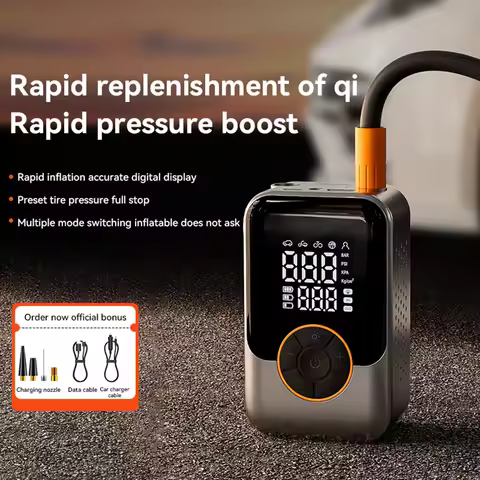Tire Inflator Portable Inflation Air Pump with LED Display Electric Air Pump for Electric Motorcycle