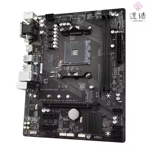 Fo GA-A320M-S2H Motherboard 32GB VGA DVI HDMI M.2 AM4 DDR4 ATX A320 Mainboard 100% Tested Fully Work