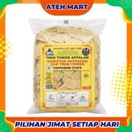 TWIN TOWER APPALAM Keropok Papadam Cap Twin Tower Papadam Chips 1kg HALAL
