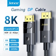 Jasoz Displayport 1.4 Cable 8K 4K/144hz 2K/165Hz DisplayPort Adapter For Video PC Laptop TV DP Cable