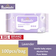 POOMSOFT Non Alcohol Baby Wet Wipes/Lavendar Wet Tissue (100 Pcs/Pack)