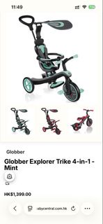 Globber Explorer Trike 4-in-1 in mint colour