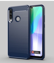 Carristo Huawei Y6P Back Case Cover Carbon Fiber Brushed TPU Silicone Soft Casing Phone Mobile Housi