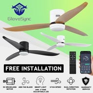 [FREE INSTALLATION] Smart GlovoSync DC Motor Smart Wifi Ceiling Fan 6 Speed Selection with 3 Tone LED and Remote