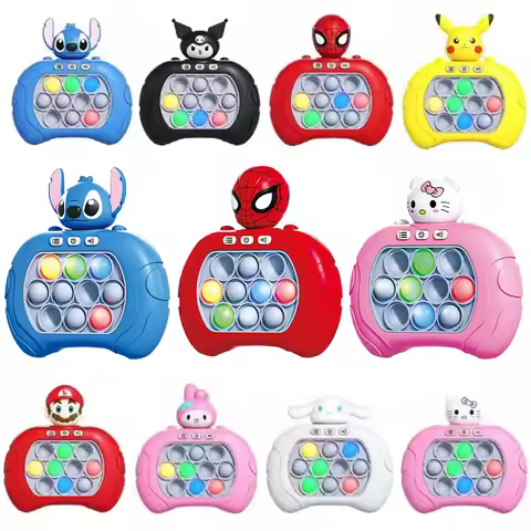 2027New Quick Push Game Pop Up Fidget Bubble Electronic Pop it Pro Game Light AntiStress Toys For Ad