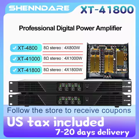 ShennDare XT-41800 4x1800W 8OHM Professional Digital Power Amplifier 4 Channel Line Array Speaker Am