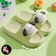 Sandal jeli karet wanita musim panas hijau non-slip pola kartun anak anjing