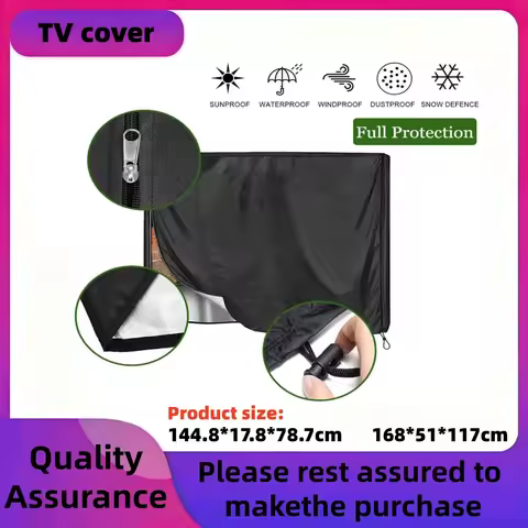 Mobile Outdoor TV Stand Cover, with Side Zipper for Rolling TV Stand, Waterproof TV Cover for Floor 