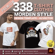 338 Premium T-shirt/ clothes/ Style design template Illustration- Vector/Ai/Adobe